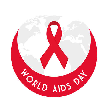 World aids day with ribbon design, first december and awareness theme Vector illustrationのイラスト素材