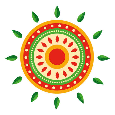 Mandala design, Bohemic ornament meditation indian decoration ethnic arabic and mystical theme Vector illustrationのイラスト素材