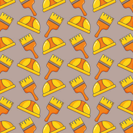 hardhat brush tools background happy labour day vector illustration designのイラスト素材