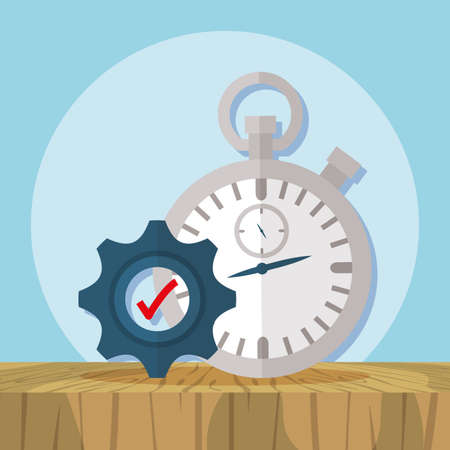 chronometer gear checklist business success productivity vector illustrationのイラスト素材