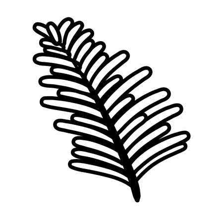 leaf palm line style icon vector illustration designのイラスト素材