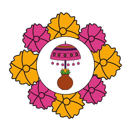 Umbrella design, Onam festival celebration culture traditional india and holiday theme Vector illustrationのイラスト素材