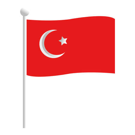 Turkish flag icon design, Turkey culture travel and asia theme Vector illustrationのイラスト素材