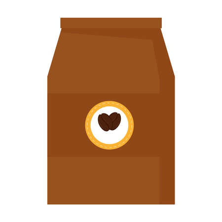 coffee beans bag isolated design of drink caffeine breakfast and beverage theme Vector illustrationのイラスト素材