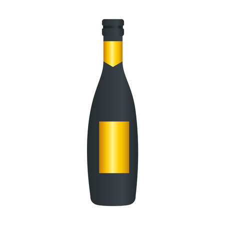 Champagne bottle design, Alcohol drink bar beverage liquid menu surprise restaurant and celebration theme Vector illustrationのイラスト素材