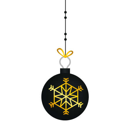merry christmas sphere hanging design, winter season and decoration theme Vector illustrationのイラスト素材