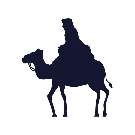 merry christmas wise man silhouette design, nativity winter season and decoration theme Vector illustrationのイラスト素材