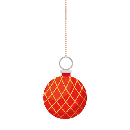 merry christmas sphere hanging design, winter season and decoration theme Vector illustrationのイラスト素材