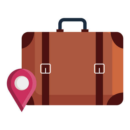 travel bag and gps mark design, trip tourism and journey theme Vector illustrationのイラスト素材