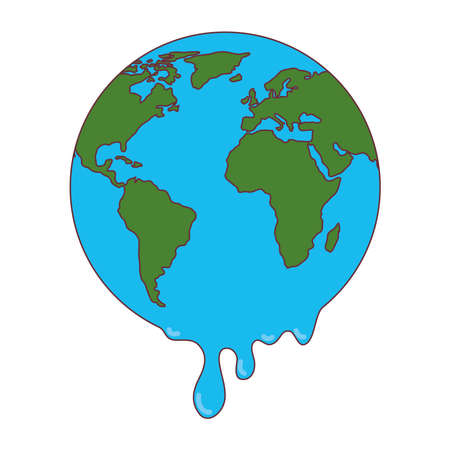 World sphere melting design, Planet continent earth and globe theme Vector illustrationのイラスト素材