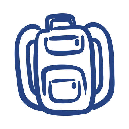 school bag equipment free form style icon vector illustration designのイラスト素材