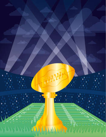 superbowl poster with balloon trophy in stadium vector illustration designのイラスト素材