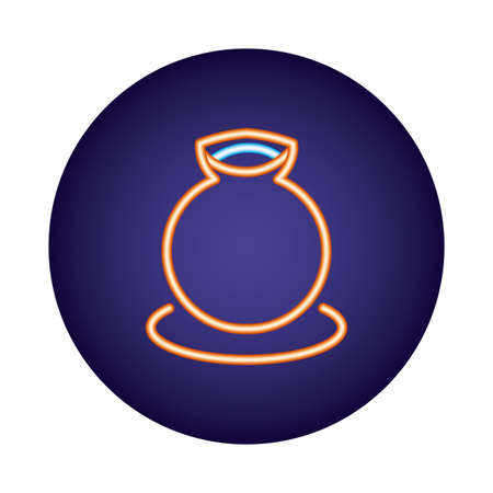 water jar neon light style icon vector illustration designのイラスト素材
