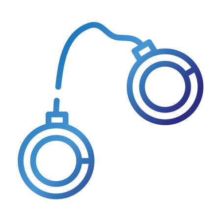 handcuff police gradient style icon vector illustration designのイラスト素材