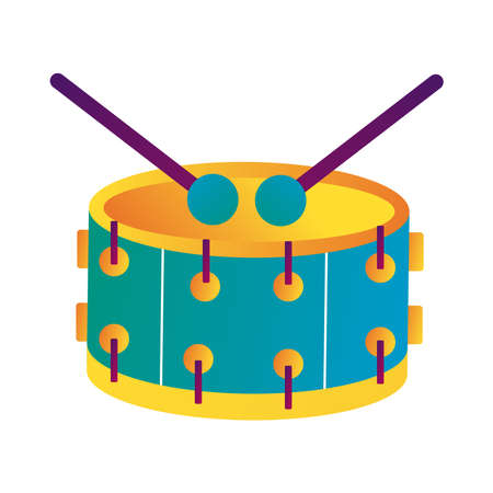 drum musical instrument line and fill style icon vector illustration designのイラスト素材