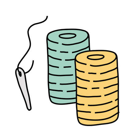 needles and threads free form style icon vector illustration designのイラスト素材