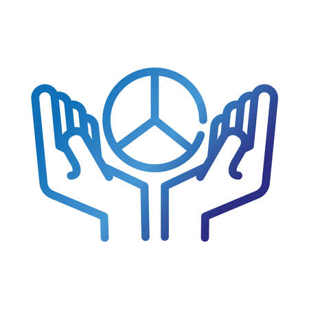 hands with peace and love symbol gradient style icon vector illustration designのイラスト素材