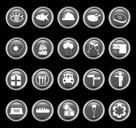 Icon set pack, High Quality variety symbols for all purposes Vector illustrationのイラスト素材