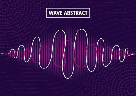 wave abstract with lettering in purple background vector illustration design