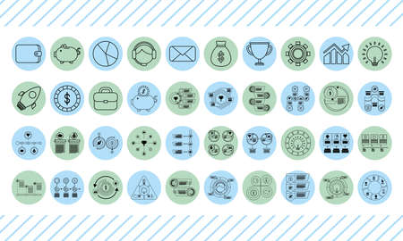 bundle of infographics set line style icons vector illustration designのイラスト素材