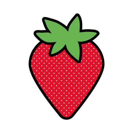 strawberry fruit pop art flat style vector illustration designのイラスト素材