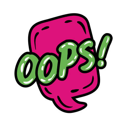 speech bubble with expresion oops word pop art flat style vector illustration designのイラスト素材