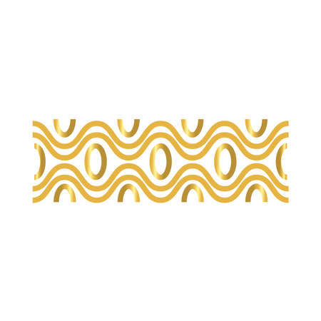 elegant border frame with waves decoration golden gradient style icon vector illustration designのイラスト素材