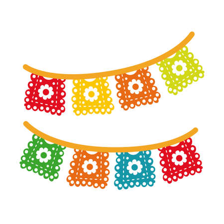 party garlands decoration hand draw style vector illustration designのイラスト素材