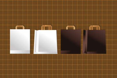 mockup paper bags packaging gradient style vector illustration designのイラスト素材