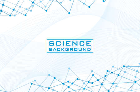 white science background with lines structures vector illustration designのイラスト素材