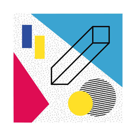 abstract poster with colors and figures geometrics vector illustration designのイラスト素材