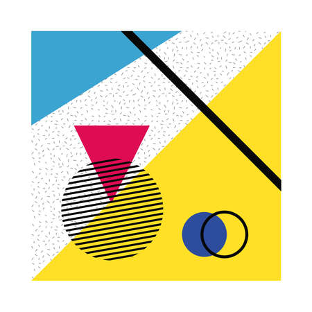 abstract poster with colors and figures geometrics vector illustration designのイラスト素材
