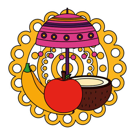Umbrella design, Onam festival celebration culture traditional india and holiday theme Vector illustrationのイラスト素材
