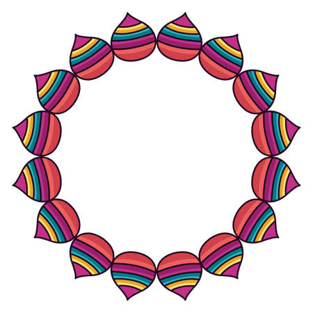 Mandala circle design, Abstract ornament art decoration style and effect theme Vector illustrationのイラスト素材