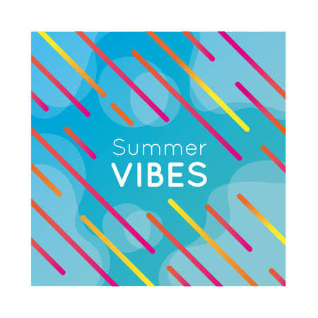 summer vibes colorful banner with lines vector illustration designのイラスト素材