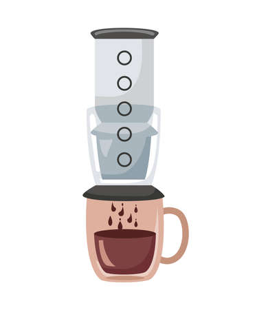 coffee shop make utensil flat style icon vector illustration designのイラスト素材