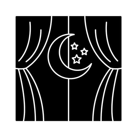 moon with stars in window insomnia silhouette style icon vector illustration designのイラスト素材