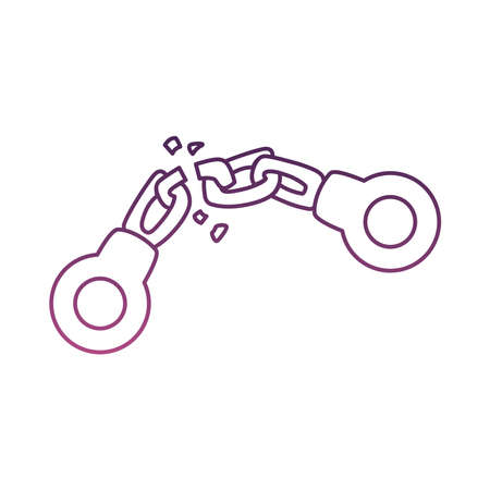 handcuffs broken line style icon vector illustration designのイラスト素材
