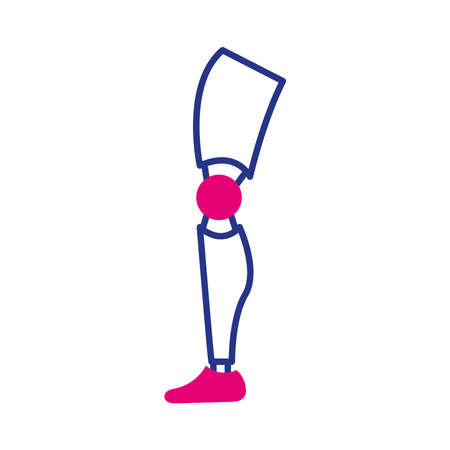 prosthesis of leg line and fill style icon vector illustration designのイラスト素材