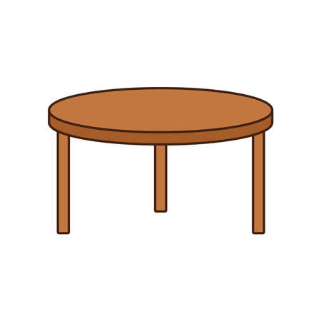 wooden table furniture isolated icon vector illustration designのイラスト素材
