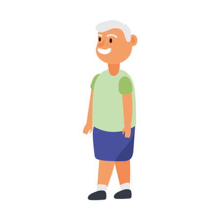 old man standing avatar character vector illustration designのイラスト素材