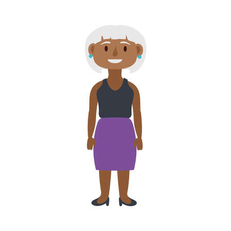 old afro woman person avatar character vector illustration designのイラスト素材