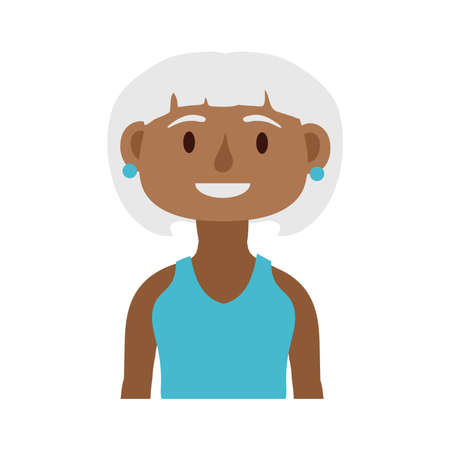 old afro woman person avatar character vector illustration designのイラスト素材