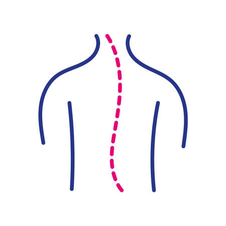 spinal sclerosis line and fill style icon vector illustration designのイラスト素材