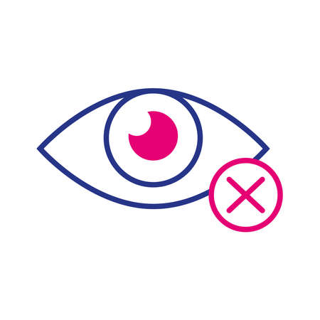 blind eye with denied symbol line and fill style icon vector illustration designのイラスト素材