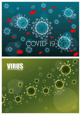 covid19 particles in vibrant colors background vector illustration designのイラスト素材