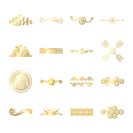 bundle of decorative elements silhouettes vector illustration designのイラスト素材