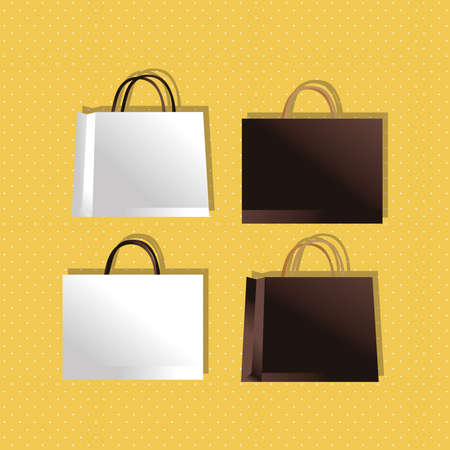 mockup paper bags colors packagings style gradient vector illustration designのイラスト素材