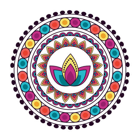 Mandale design, Bohemic ornament meditation indian decoration ethnic arabic and mystical theme Vector illustrationのイラスト素材