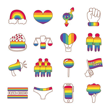 bundle of lgbtq set icons vector illustration designのイラスト素材